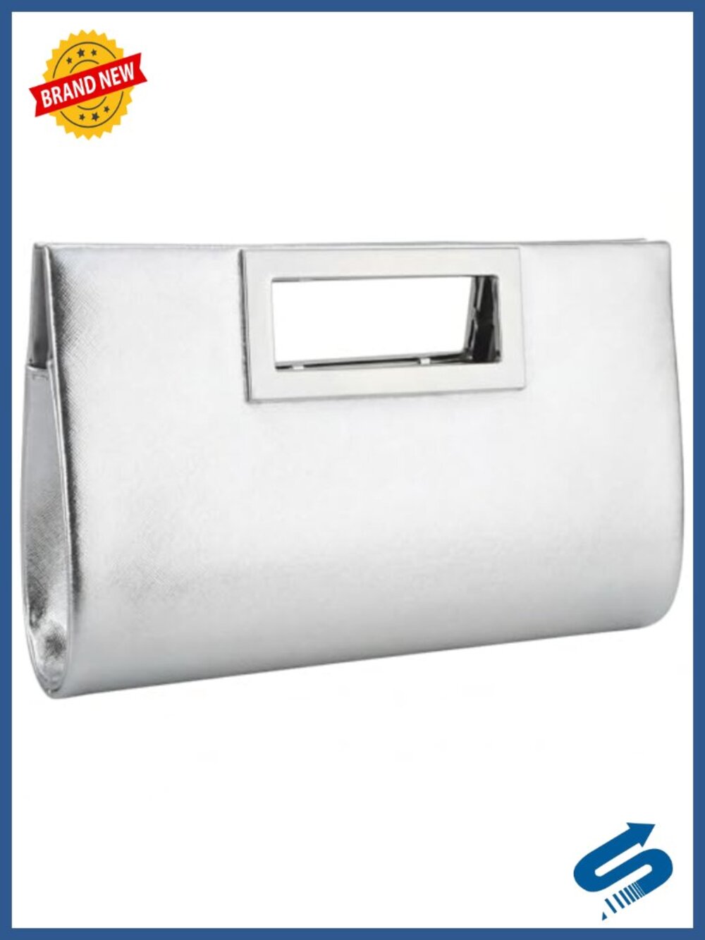 PU Leather Evening Clutch with Chain Strap Top Handle Crossbody Bag